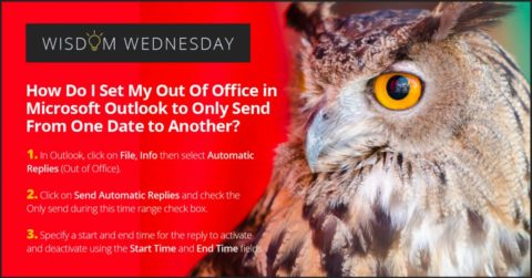 Wisdom Wednesday: Out Of Office In Microsoft Outlook
